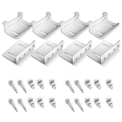 Newpowa Solar Panel Mounting Curved Z Bracket with Nuts and Bolts for RV, Boat, Wall, Off Grid Roof Installation A Set of 4 Silver Aluminum (1 Set) - size: UV Curved Surface*1