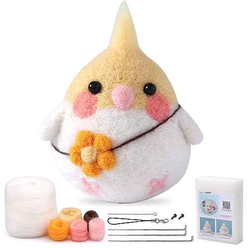 SOCNITC Animal Needle Felting Starter Kit with Needle Felting Tools - color: Light Yellow
