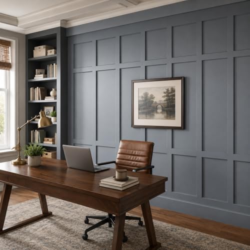 Nuanchu 145" x 100" MDF Premade Board and Batten Paintable Wainscoting Kit