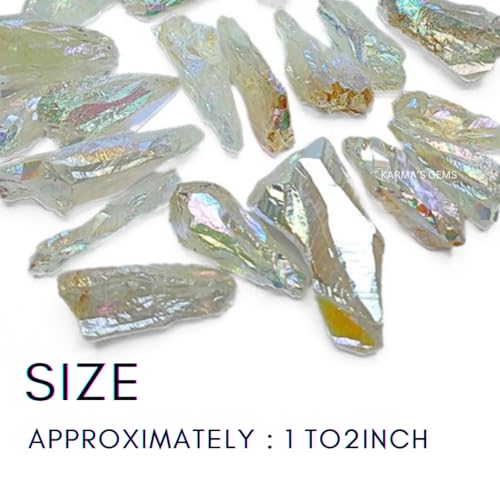 Crystals, Rocks, Jade, Crystals and Healing Stones, Witchcraft Supplies, Healing Crystals, Stones, Healing Stones, Rock Collection, Agate, Raw Stones (Angel Aura Quartz, 2 Pcs) - color: Angel Aura Quartz