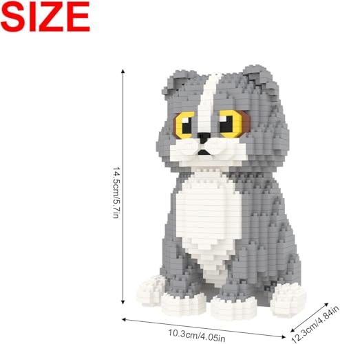Larcele 985 Pcs Scottish Fold Cat Pet Micro Building Blocks Kids 8+ KLJM-05 - style: Scottish Fold