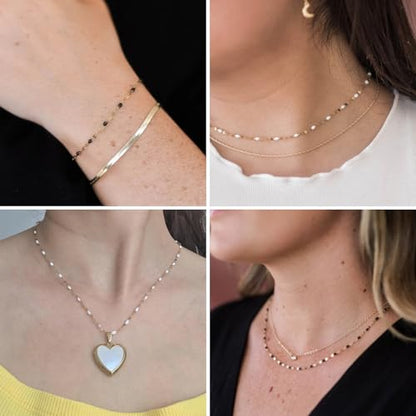 16.5FT Stainless Steel Enamel Chain 2MM Gold Lip Chain for Jewelry Making - color: gold(black)