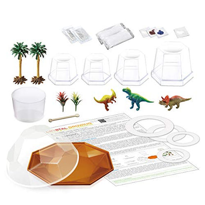 4M Crystal Growing - Dino Crystal Growing Kit - Explore Science, Creativity, and STEM Learning with a Vibrant Terrarium Kit, Custom Colors, and a Fun Dinosaur-Themed Adventure - style: Crystal Growing Dinosaur Terrarium