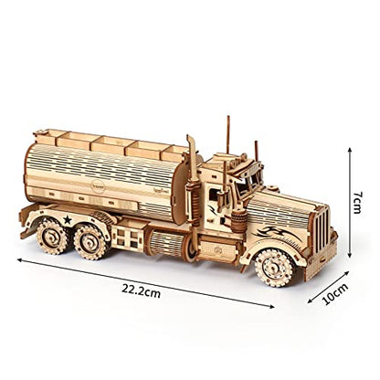 3D Wooden Puzzle for Adults, DIY Small Tanker Truck Model Kit