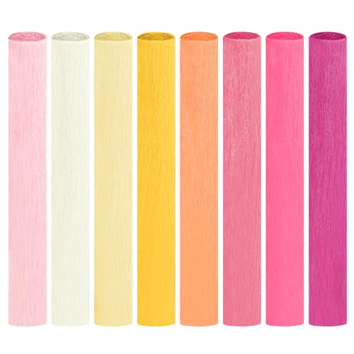 Crepe Paper Streamers 8 Rolls, 10 x 98Inch 8 Pink Colors - color: Pink