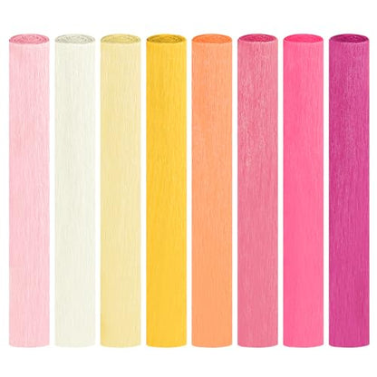 Crepe Paper Streamers 8 Rolls, 10 x 98Inch 8 Pink Colors - color: Pink