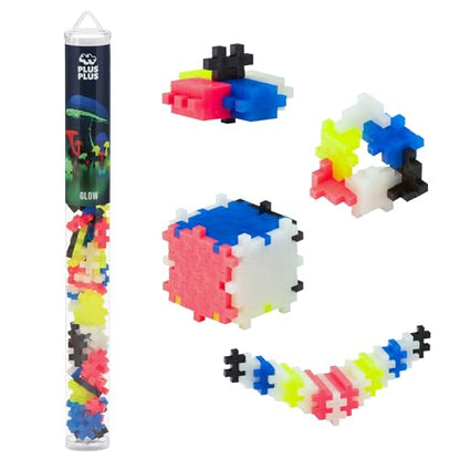PLUS PLUS Glow in the Dark Mix Tube - Mini Interlocking Building Blocks Set - color: Glow in the Dark