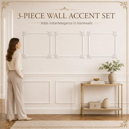 Sintuff 3 Set Pre Cut Wall Molding Kit 15x20'', 12 Panels 12 Flower Corners