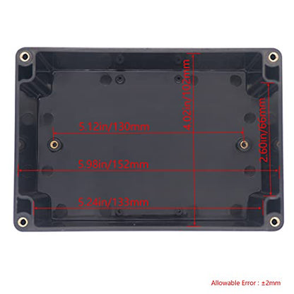 Junction Box IP65 Waterproof ABS Plastic Electrical Project Case Power Junction Boxes, Project Box with 4 PCS M16 Cable Glands 6.3x4.33x3.54 inch (160 x 110 x90 mm) - color: Black, size: 6.30"x4.33"x3.54"