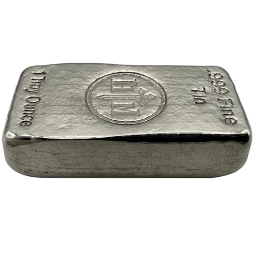 1 oz 99.9% Pure Tin Ingot – Hand Poured Tin Metal Bullion Bar - Collectible Element for Display, Science Experiments, Soldering or Paperweight - color: Tin