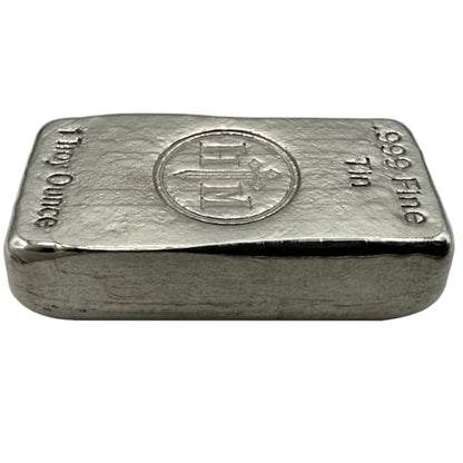 1 oz 99.9% Pure Tin Ingot – Hand Poured Tin Metal Bullion Bar - Collectible Element for Display, Science Experiments, Soldering or Paperweight - color: Tin