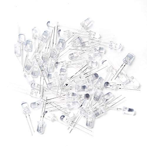 CHANZON 100 pcs 5mm Blinking Blue LED Diode Lights 1.5Hz Flashing - color: D) Clear Blue (100pcs)