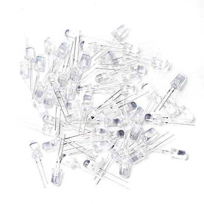 CHANZON 100 pcs 5mm Blinking Blue LED Diode Lights 1.5Hz Flashing - color: D) Clear Blue (100pcs)