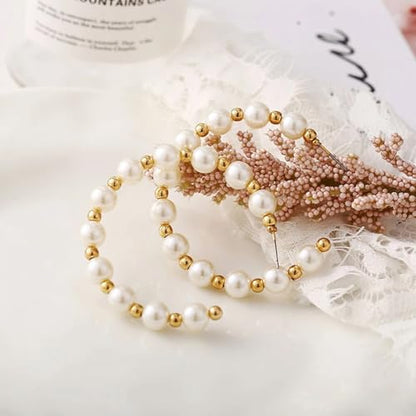 1206 Pcs Bracelet Making Kit Gold Pearl Beads for Bracelets for Adult - color: 11-Gold & Off-White
