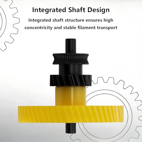Upgrade Hardened Steel Extruder Gears Assembly for Bambu Lab P2S, Integrated Shaft Design Filament Drive Transmission Replacement Part Wear-Resisting Extruder Dual Gears for P2S
