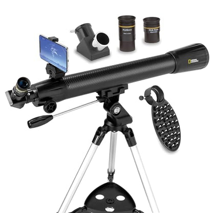 National Geographic 70mm Astronomical Refractor Telescope with Fully Coated Optics Adjustable Tripod and Astronomy App for Young Astronomers and Adult Sky Watchers