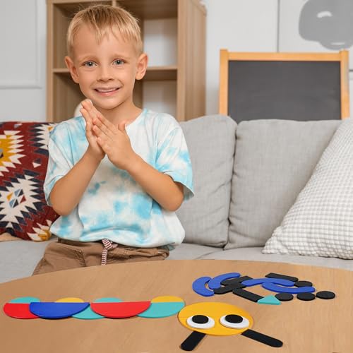 LiKee Wooden Shape Puzzle, 36 Blocks& 1 Booklet, Montessori Toy for Kids 3+
