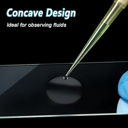 Concave Microscope Slides, 50 Pack Single Depression Glass Slides