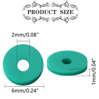 6mm Polymer Clay Beads for Bracelets Making 1000PCS - color: Lake green