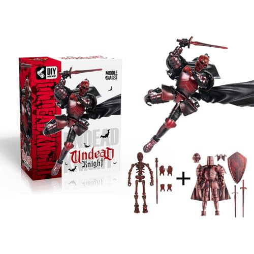 5.5 inch T13 Skeleton Knight Action Figure Set - color: Scarlet Skull Knight
