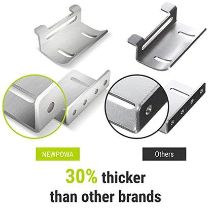 Newpowa Solar Panel Mounting Z Bracket with Nuts and Bolts Designed for RV, Boat, Wall, Off-Grid Roof Installation A Sets of 4 Units Silver Aluminum - size: UZ Flat Surface*1