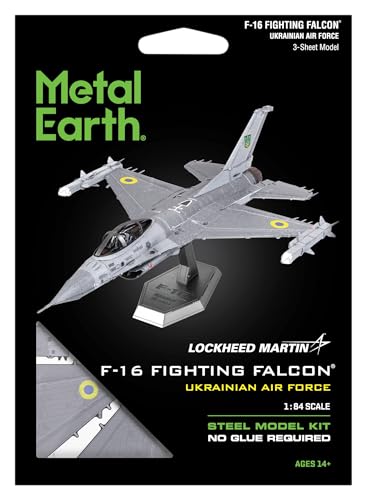 Metal Earth F-16 Fighting Falcon Ukrainian Air Force 3D Metal Model Kit Fascinations