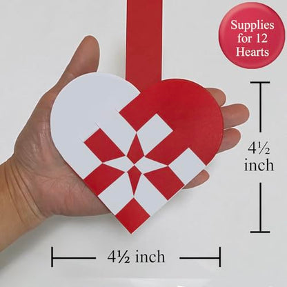 12 DIY Danish Heart Baskets. 4x4 Checkered Pattern with Central Star. Precut and Ready to Use, No Tools Needed. Traditional Weaving Paper Craft to Make Julehjerter. for Experienced Crafters - color: 4x4 With Center Star Kit