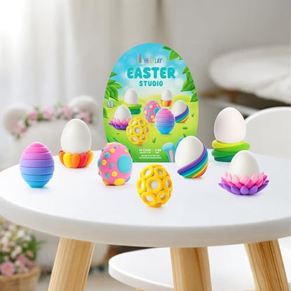HEY CLAY Fat Brain Toys Easter Studio, Easter Themed Arts & Crafts Air Dry Clay Kit for Kids Ages 6 to 11 - color: Easter Studio