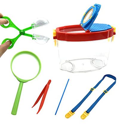 Bug Catcher Kit, Kids Bug Collection Kit, Outdoor Nature Explorer Kit with Tweezers, Magnifying Glass, Science Educational Kit, Bug Observation Container for Boys and Girls