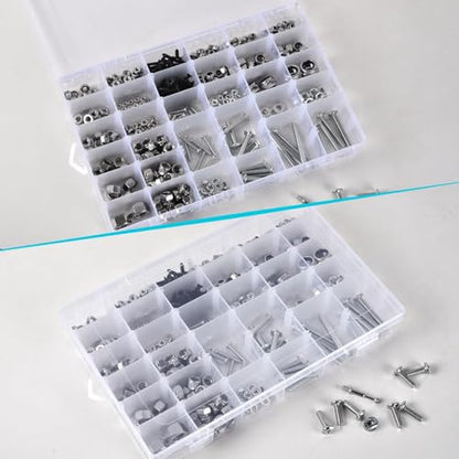 Clear Visible Plastic Storage Box with Removable Dividers, 36 Grids, Suitable for Jewelry, Screws Hardware Accessories Organizer, Crafts, Fishing Tackle - size: 36Grids 1pcs