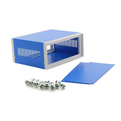 Fielect 7.87" x 6.50" x 3.54" Dustproof Electronic Junction Box Metal Enclosure Project Box for Electronic Projects Blue - size: 7.87" x 6.50" x 3.54"