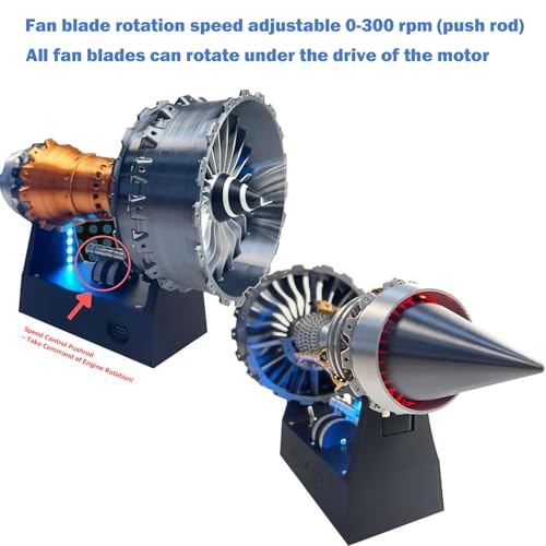 TR900 Turbofan Engine Model Kit, 28cm DIY Jet Engine - color: Silver Black