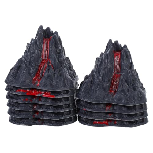 Garneck 10Pcs Simulation Volcano Toy Model - 3.14 Inch Realistic Mini Plastic Volcano Model Dinosaur World Scene Figurine Ornament for Science Experiments Fish Tank Aquarium Fairy Garden Landscape De