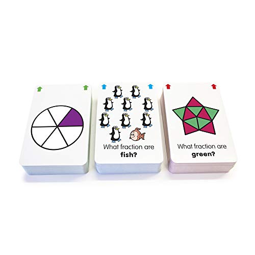 Junior Learning Fraction Flashcards - 3 Decks of 54 Cards for Math