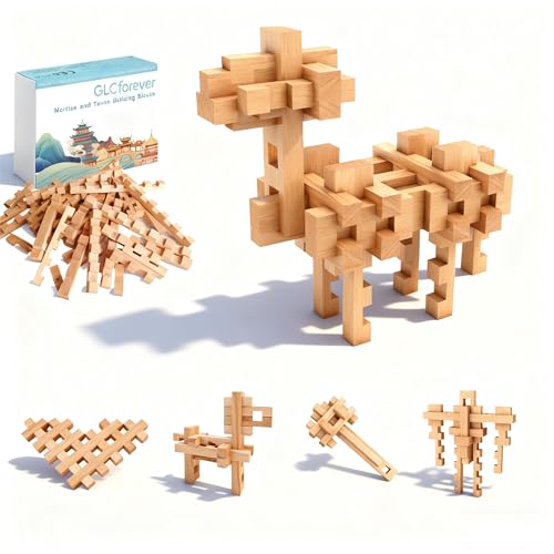 Toy Camel STEM Wooden Building Blocks - 15+ Shapes, 3D Puzzle, Brain Games, Educational Toys Gift for Kids and Classroom, Montessori STEM Toys for Ages 5+ and Teens-37 Pcs - style: Toy Camel