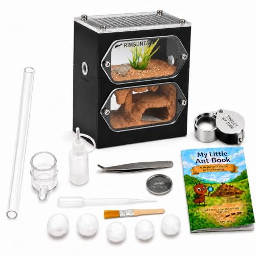 Terra Core S Dual View Ant Farm, Acrylic Formicarium Nest with Starter Kit, Double-Sided Observation Habitat with Moisture System for Ant Keepers, 3.93 x 2.36 x 4.52 in - size: Terra Core Series-DualView S