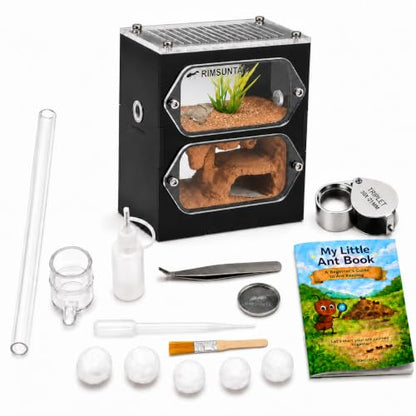 Terra Core S Dual View Ant Farm, Acrylic Formicarium Nest with Starter Kit, Double-Sided Observation Habitat with Moisture System for Ant Keepers, 3.93 x 2.36 x 4.52 in - size: Terra Core Series-DualView S