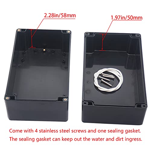 Junction Box IP65 Waterproof ABS Plastic Electrical Project Case Power Junction Boxes, Project Box with 4 PCS M16 Cable Glands 7.87x4.72x4.45 inch (200 x 120 x113 mm) - color: Black, size: 7.87"x4.72"x4.45"