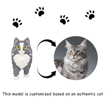Larcele 1834 Pcs Maine Coon Cat Pet Micro Blocks Toy for Kids 8+ KLJM-05 - style: Maine Coon Cat