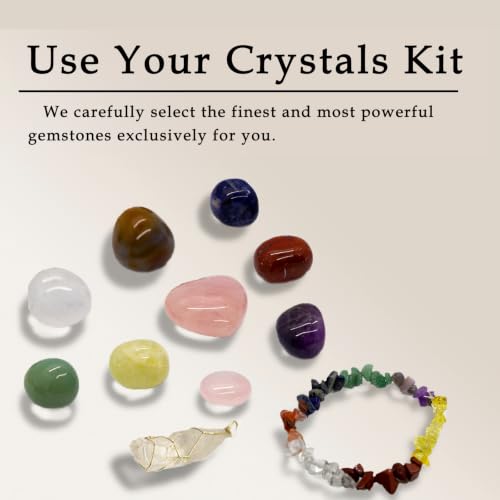 Crystals and Healing Stones, Chakra Stones, Crystal Set, Crystal Gift Box - size: Necklace & Bracelet Set
