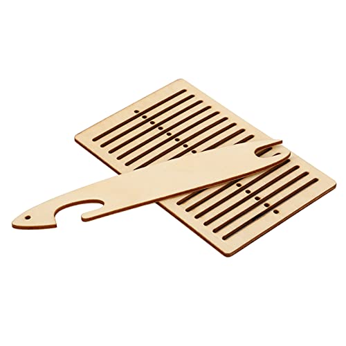 Wooden Weaving Kit 2 Pack Weaving Loom Set Craft Supplies for Beginners Weaving Tools for Making Bracelets Bags Belts Camera Straps DIY Weaving Starter Kit Arts Telares para Cuentas