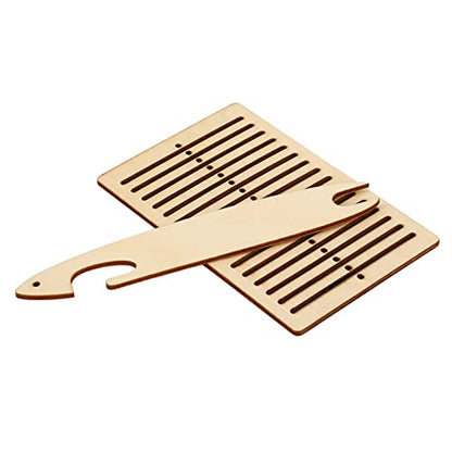 Wooden Weaving Kit 2 Pack Weaving Loom Set Craft Supplies for Beginners Weaving Tools for Making Bracelets Bags Belts Camera Straps DIY Weaving Starter Kit Arts Telares para Cuentas