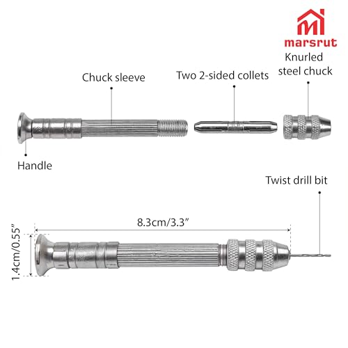 Micro Drill Bit Set, Mini Drill Bits, 20Pcs 0.3-1.6mm Wire Twist, Pin Vise Hand Precision Aluminum Rotary Tool, Miniature Vice for Wood Plastic PVC Drilling Carburetor Jets Jewelry Crafts Hobby Model