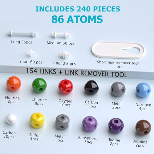 Molecular Model Kit, 240 Pcs Organic Chemistry Structure Set