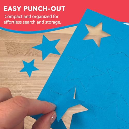 Heart Star Hexagon Rectangle Cutouts, Primary, 696 Piece, Classroom Decor - color: Primary - Heart, Star, Hexagon, Rectangle