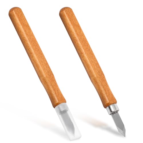 2 Pack Marking Knife Woodworking Marking Knife with High Carbon Steel Blade, Woodworking Scribing Knifes Thin Blade Dual Double Bevel Striking Cutter Premium Tool Quality Wood Scribe Tool