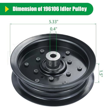 2 Pack 197379 Idler Pulley Craftsman for Husqvarna 54" Z254 RZ5424 - color: T7 2x196106