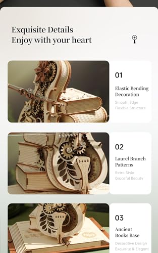 ROBOTIME AMK63 Magic Cello Adults 3D Puzzles -3D Wooden Puzzles for Adults - Wooden Music Box Puzzle to Build - Unique Music Gift Hobby Kits