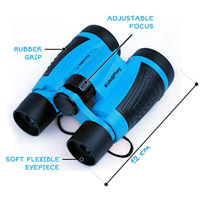 Adventure Kidz - Outdoor Exploration Kit, Binoculars with Case, Flashlight, Compass, Whistle, Magnifying Glass, Backpack, Bundle (14 Items)