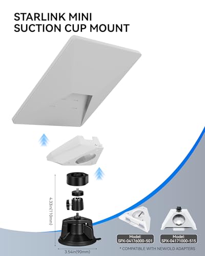 Starlink Mini Suction Cup Mount with Starlink Mini Satellite - 3.5X Stronger Grip, 90mm Vacuum Chamber, Anti-Shake for Car/RV/Window Roof - style: Suction Cup Bracket
